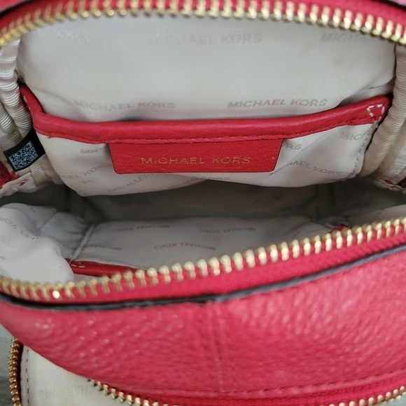 Michael Kors Red Grained Leather Mini Rhea Backpack main image 7
